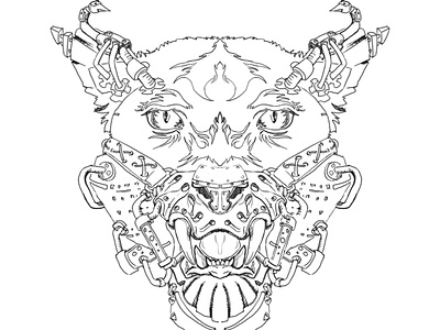 Panther steampunk branding concept design illustration podcast vector web