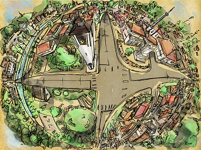 City design illustration web