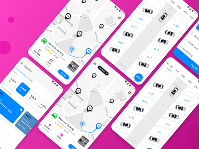 Car Parking Finder App app app design branding design parking app parking lot ux design wireframe