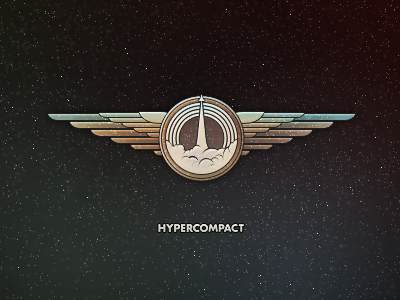 Get your wings. (web logo) asset brand design emblem hypercompact illustration logo mark rocket ship space wings