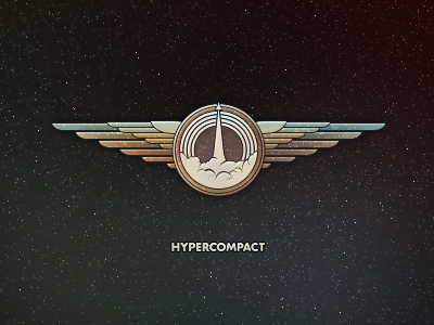 Get your wings. (web logo) illustration design space wings ship rocket hypercompact asset emblem mark logo brand