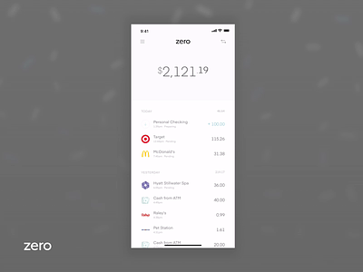 Zero Cash Back app cash confetti credit card design icons interface ui zero