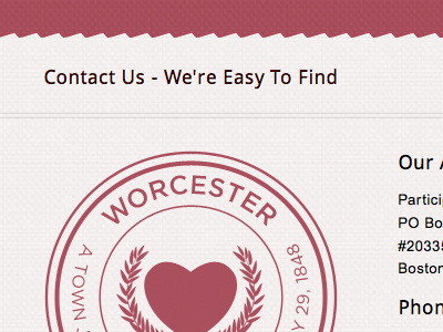 Sprucing up PCF's site to match PPF's, and Worcester's Seal