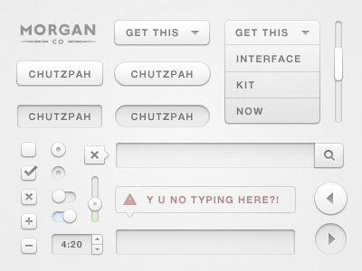 Chutzpah UI Design Kit (free button resource) app button buttons design download free interface resource ui user user interface