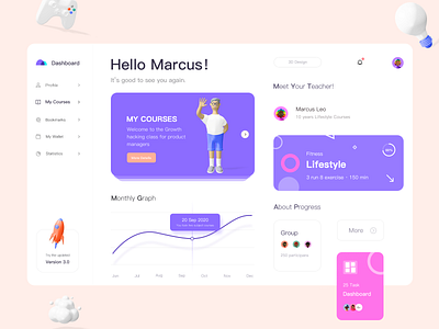 Online Learning Portal Dasboard branding dashboard template design learning learning platform logo minimal online ui ux website