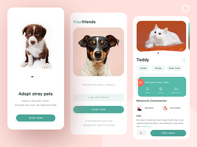 Pet Adoption App adoption app branding design pet petals pets petshop ui