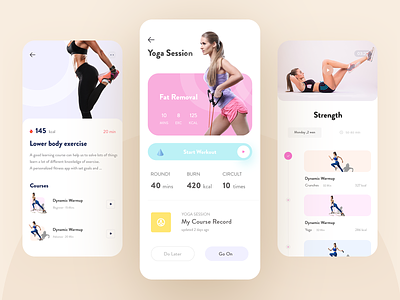 Fitness apps app branding design exercises fitness app online ui