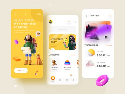 Game store UI kit on Yellow Images Creative Store