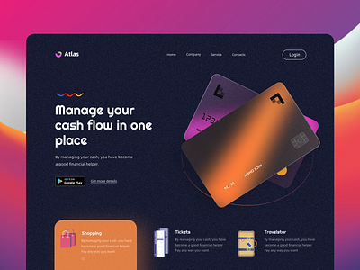 Credit Cards Landing Page - Concept 💳 app banking branding creditcard design financial app landingpage minimal type ui ux wallet web