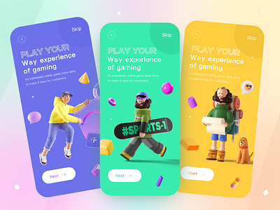Game Store Onboarding UI Design