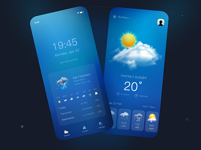 Weather Forecast App⛅️ app branding design illustration minimal type ui ux weather weather app weather forecast