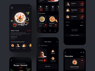 Food Mobile APP-Dark Version