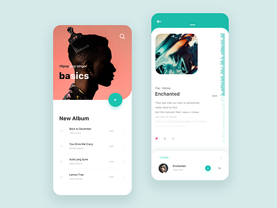 Music Redesign app branding design flat type ui ux