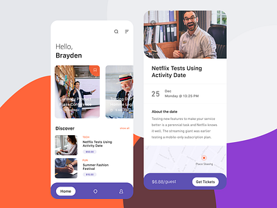 Event Application Design app branding design type ui