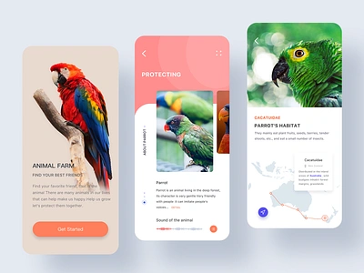 animal app app branding design minimal type ui ux website