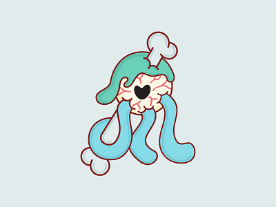 Be versatile bone cartoon eye illustration octopus