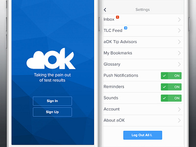 aOK Blood Test Result app app concept healthcare sketch