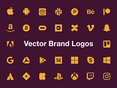 Vector Brand Logos apply pixels brands facebook google icons logo messenger patreon photoshop psd sketch template twitter vector