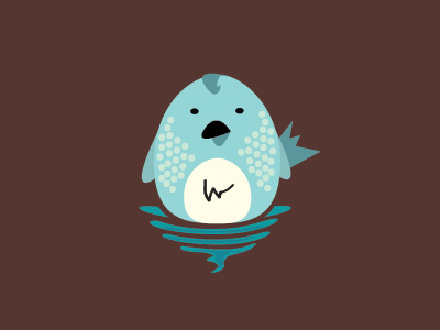 Loony bird brown fun illustration lake loon personal project turquoise