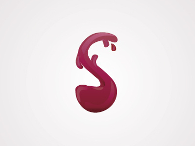 wine S drop letter s typography wine
