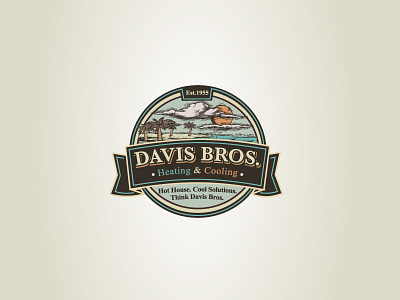 David Bros Logo Proposal air conditioning cool heat logo proposal retro vintage