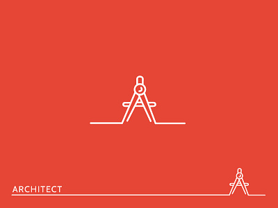 architect icon architect compass icon insurance page red symbol white