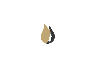 Flamelab logo proposal black flame flames girl gold logo logotype mark profile silhouette woman