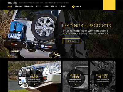 4x4 Parts Supplier ecommerce flat lifestyle modern redesign responsive shop ui ux