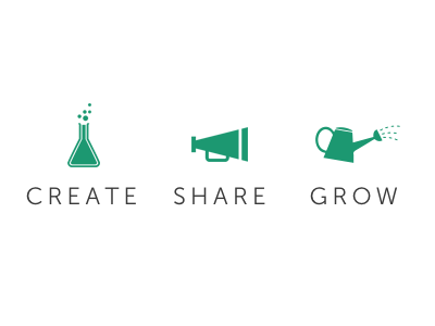 New website icons create flat grow icons share