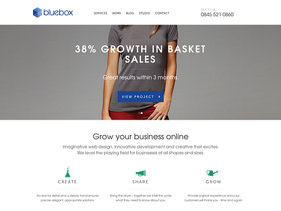 New bluebox site launched clean excited flat modern redesign ui website
