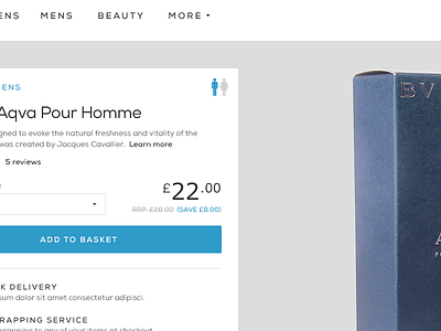 Fragrance product page ecommerce flat redesign responsive shop skincare ui web web design website