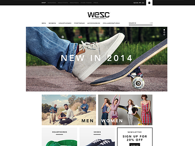 WeSC Clothing clothing ecommerce fashion lookbook redesign shoes shop ui ux web website