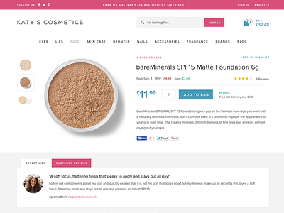 Make-up shop product page