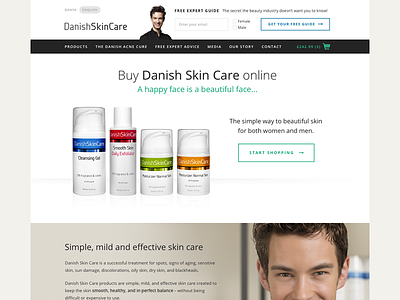 Skincare website redesign beauty ecommerce flat hero modern responsive shop skincare splash ui web website