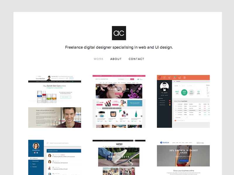 Portfolio refresh by Andrew Cullen on Dribbble