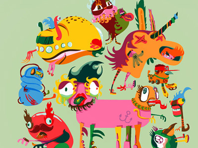 Söpöarmy animals colors illustration vector