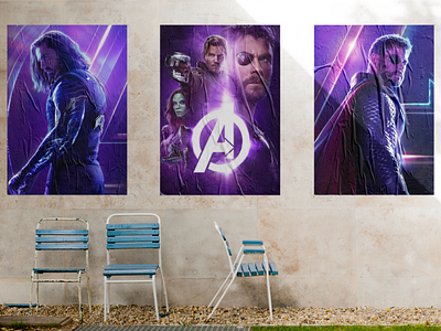 Avengers animation avengers design icon illustration moakup mock up poster poster mockup type typography wabesite