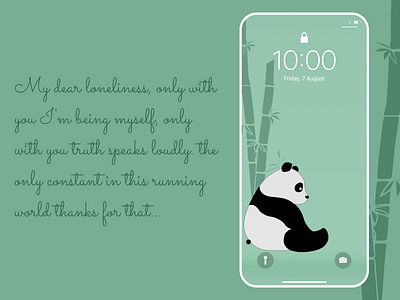 Dear loneliness alone android feel figma figmadesign free free wallpaper homescreen illustration iphone lockscreen loneliness minimal minimalist panda panda bear sad wallpaper wallpaper design