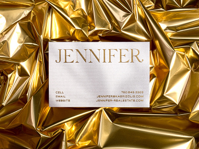Jennifer Stationery branding business cards california foil gold golden handmade hotfoil jennifer logo logotype luxury pacific shotebys real estate realtor san diego stationery