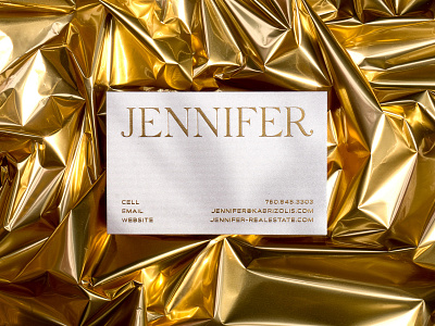 Jennifer Stationery branding business cards california foil gold golden handmade hotfoil jennifer logo logotype luxury pacific shotebys real estate realtor san diego stationery