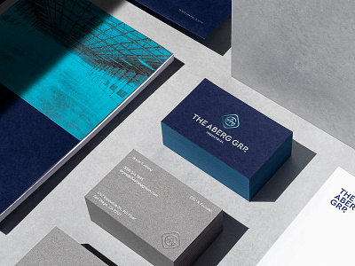 The Aberg Group Stationery blue branding business card california concrete craft foil handmade identity logo logotype real estate realtor san diego stamp stationery symbol