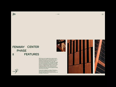Fenway Center UI Design animation architecture boston branding building design desktop fenway minimal motion motion graphics real estate science slider ui ui design web design website