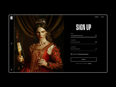 Scepter & Sword Sign Up branding ecommerce form queen scepter shop sign up ui ui design uxui web design website wine