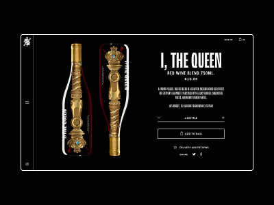 Scepter & Sword Product Page branding design ecommerce product product page queen scepter shop ui ui design uxui web web design wine wine shop
