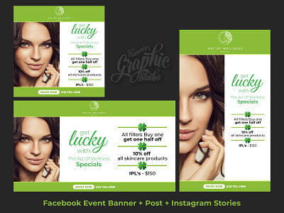 Social Media Kit For Spa banner branding card design event post social social media social network stories web
