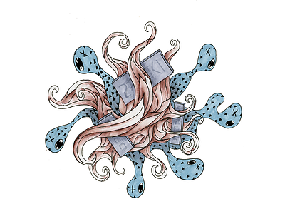 Octorose drawing illustration marker monster