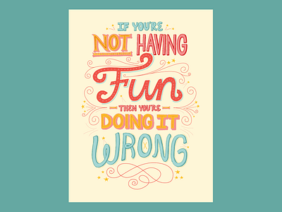 Fun Poster colorful fun hand lettering poster type