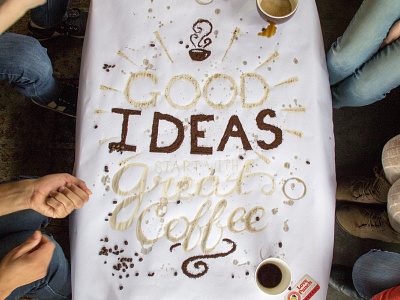 Good Ideas Start With Great Coffee coffee lettering type type poster