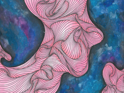 Galaxy 1 art drawing galaxy pink water color