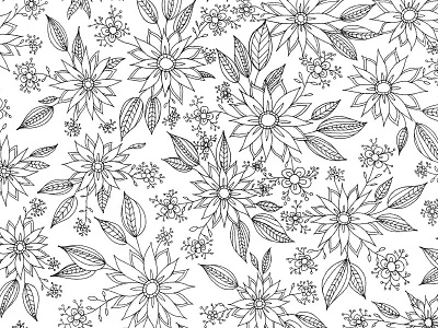 Flower Pattern drawing flowers ink pattern